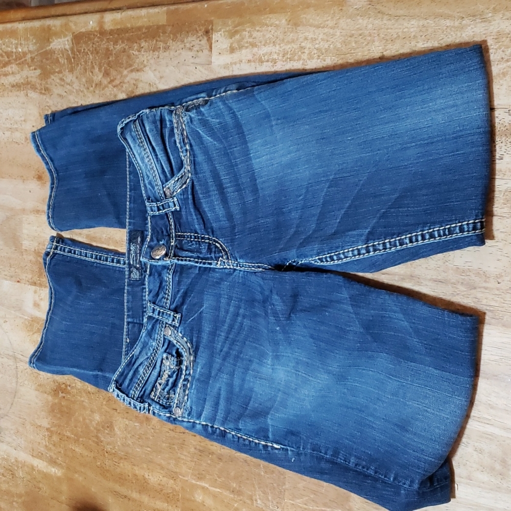 Silver denim jeans